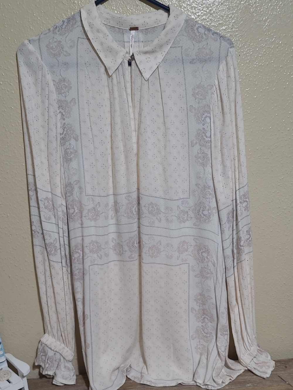 Free People Cream Blouse